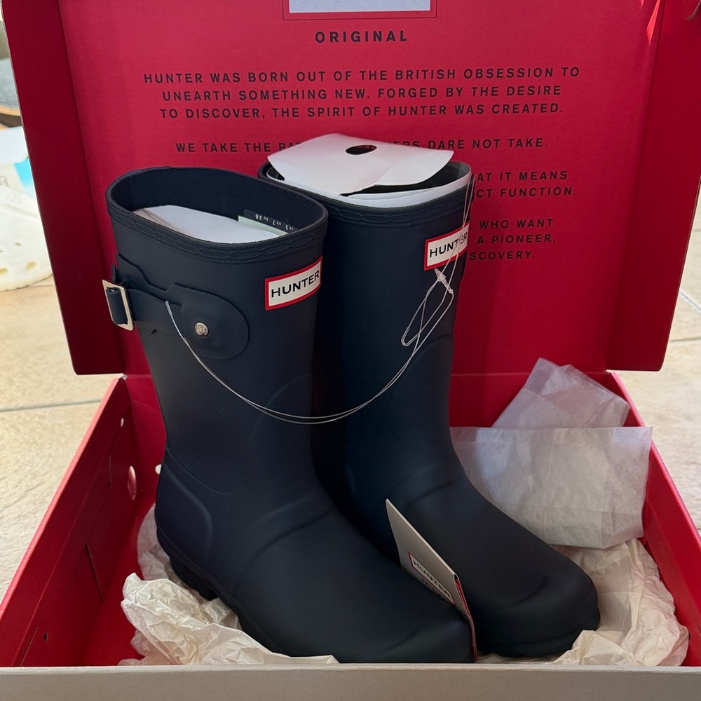 Hunter Women's Navy Original Short Boots